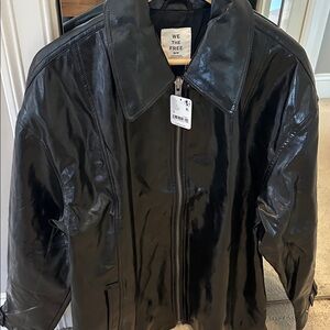 We The Free Black Leather Jacket